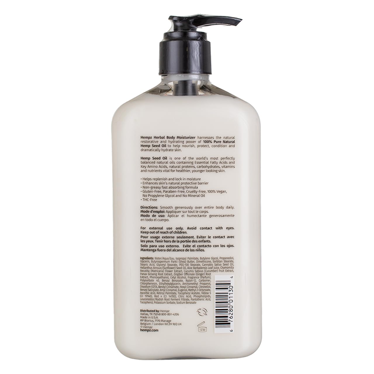 Hempz Body Moisturizer Original 17 Ounce Pump (500ml) (Pack of 2)